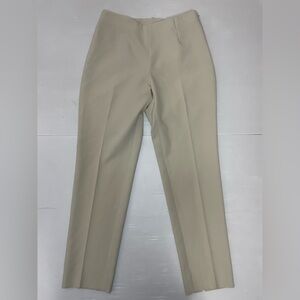 Berwich Cream Italian Trouser Cropped Ankle Dress Pants Size Italy 42 US 8